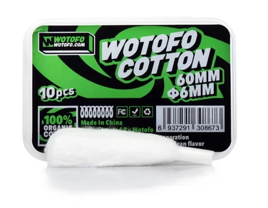 Organic 10 pc - 6mm Cotton - By Wotofo 